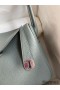 Hermes Lindy 26 Handmade Bag In Vert Amande Clemence Leather