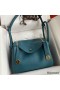 Hermes Lindy 26 Handmade Bag In Vert Bosphore Clemence Leather