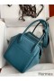 Hermes Lindy 26 Handmade Bag In Vert Bosphore Clemence Leather