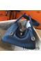 Hermes Lindy 26cm Bag In Blue Agate Clemence Leather PHW