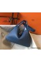Hermes Lindy 26cm Bag In Blue Agate Clemence Leather PHW