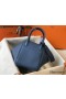 Hermes Lindy 26cm Bag In Blue Agate Clemence Leather PHW
