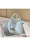 Hermes Lindy 26cm Bag In Blue Brume Clemence Leather GHW