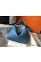 Hermes Lindy 26cm Bag In Blue Jean Clemence Leather PHW