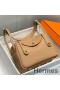 Hermes Lindy 26cm Bag In Chai Clemence Leather GHW