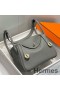Hermes Lindy 26cm Bag In Gris Meyer Clemence Leather GHW