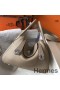 Hermes Lindy 26cm Bag In Gris Tourterelle Clemence Leather PHW
