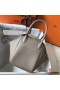 Hermes Lindy 26cm Bag In Gris Tourterelle Clemence Leather PHW