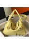 Hermes Lindy 26cm Bag In Jaune Poussin Clemence Leather GHW
