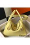 Hermes Lindy 26cm Bag In Jaune Poussin Clemence Leather GHW