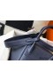 Hermes Lindy 26cm Bag In Navy Blue Clemence Leather GHW