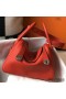 Hermes Lindy 26cm Bag In Red Clemence Leather PHW