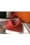 Hermes Lindy 26cm Bag In Red Clemence Leather PHW