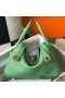 Hermes Lindy 26cm Bag In Vert Criquet Clemence Leather GHW