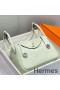 Hermes Lindy 26cm Bag In Vert Fizz Clemence Leather GHW