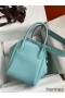 Hermes Lindy 30 Handmade Bag In Blue Atoll Clemence Leather