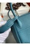 Hermes Lindy 30 Handmade Bag In Blue Jean Clemence Leather