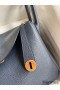Hermes Lindy 30 Handmade Bag In Blue Nuit Clemence Leather