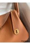 Hermes Lindy 30 Handmade Bag In Gold Evercolor Leather