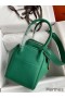 Hermes Lindy 30 Handmade Bag In Malachite Clemence Leather
