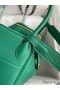 Hermes Lindy 30 Handmade Bag In Malachite Clemence Leather