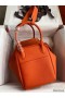 Hermes Lindy 30 Handmade Bag In Orange Clemence Leather