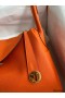 Hermes Lindy 30 Handmade Bag In Orange Clemence Leather