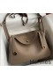 Hermes Lindy 30 Handmade Bag In Taupe Clemence Leather