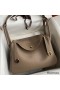 Hermes Lindy 30 Handmade Bag In Taupe Clemence Leather