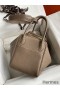 Hermes Lindy 30 Handmade Bag In Taupe Clemence Leather