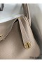 Hermes Lindy 30 Handmade Bag In Taupe Clemence Leather