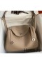 Hermes Lindy 30 Handmade Bag In Tourterelle Clemence Leather