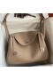 Hermes Lindy 30 Handmade Bag In Tourterelle Clemence Leather
