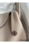 Hermes Lindy 30 Handmade Bag In Tourterelle Clemence Leather