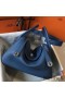 Hermes Lindy 30cm Bag In Blue Agate Clemence Leather PHW