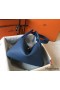 Hermes Lindy 30cm Bag In Blue Agate Clemence Leather PHW