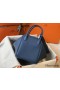 Hermes Lindy 30cm Bag In Blue Agate Clemence Leather PHW