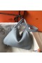 Hermes Lindy 30cm Bag In Blue Lin Clemence Leather PHW