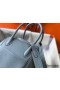 Hermes Lindy 30cm Bag In Blue Lin Clemence Leather PHW