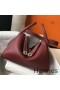 Hermes Lindy 30cm Bag In Bordeaux Clemence Leather GHW