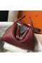 Hermes Lindy 30cm Bag In Bordeaux Clemence Leather GHW