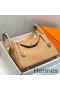 Hermes Lindy 30cm Bag In Chai Clemence Leather GHW