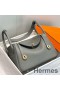Hermes Lindy 30cm Bag In Gris Meyer Clemence Leather GHW