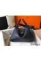 Hermes Lindy 30cm Bag In Navy Blue Clemence Leather GHW