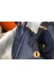 Hermes Lindy 30cm Bag In Navy Blue Clemence Leather GHW