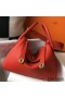 Hermes Lindy 30cm Bag In Red Clemence Leather GHW