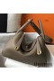 Hermes Lindy 30cm Bag In Taupe Clemence Leather GHW