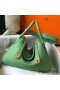 Hermes Lindy 30cm Bag In Vert Criquet Clemence Leather GHW