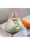 Hermes Lindy 30cm Bag In Vert Fizz Clemence Leather PHW