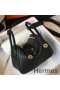 Hermes Lindy Mini Bag In Black Clemence Leather GHW